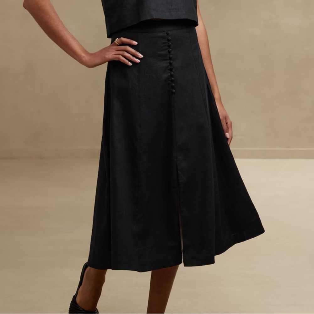 Banana Republic Linen Blend Midi Skirt